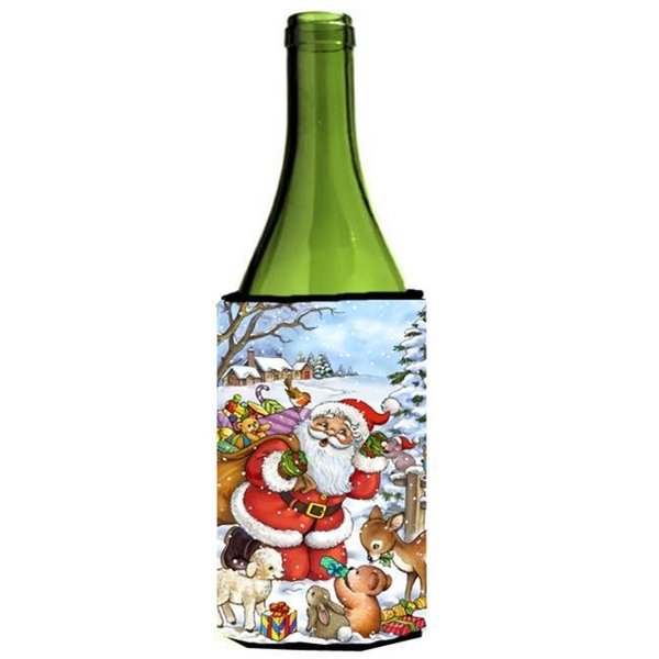 Carolines Treasures Carolines Treasures APH4571LITERK Christmas Santa Forrest Friends Wine Bottle Can cooler Hugger APH4571LITERK